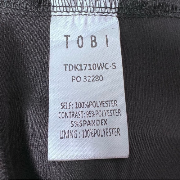 Tobi Black Plunging Vneck Lace Sleeves & Sheer Lace Back Mini Dress Size Medium - Picture 11 of 11